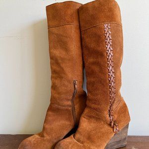 Lucky Brand suede wedge boots
